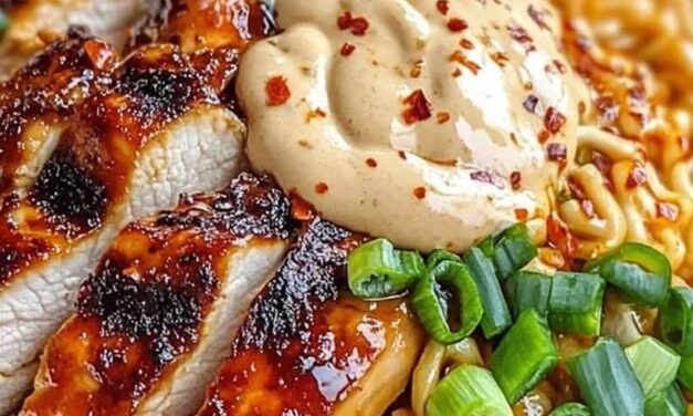 Spicy Chicken Ramen with Creamy Garlic Sauce