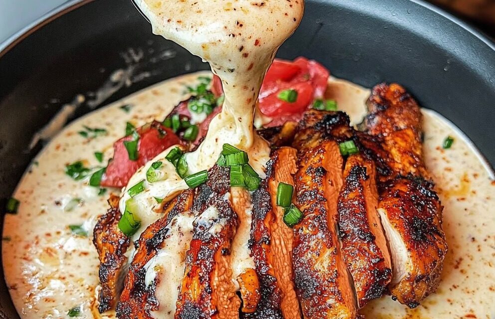 Creamy Grilled Chicken with Garlic Parmesan Sauce